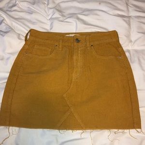 PacSun Mustard Yellow Corduroy Mini Skirt